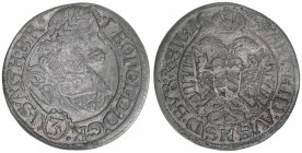 Leopold I. 1657-1705
3 Kreuzer, 1669 SHS. Breslau
1,67g
KM#1230
ss