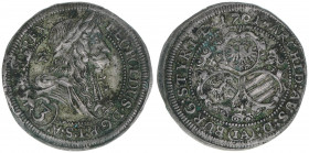 Leopold I. 1657-1704
3 Kreuzer, 1701 IA. Graz
1,82g
Herinek 1365
ss+
