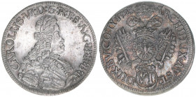 Karl VI. 1711-1740
6 Kreuzer, 1723. Hall
2,90g
Herinek 664
vz/stfr
