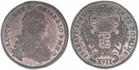 Franz I. Stephan 1745-1765
17 Kreuzer, 1761. Hall
6,13g
MT 1061
stfr-