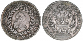 Franz I. Stephan 1745-1765
10 Kreuzer, 1756 WI. 3,69g
ANK 13
ss