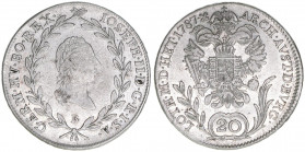Joseph II. 1780-1790
20 Kreuzer, 1787 B. Kremnitz
6,61g
ANK 12
vz