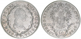 Joseph II. 1780-1790
10 Kreuzer, 1788 A. Wien
3,85g
ANK 9
ss+
