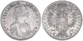 Maria Theresia 1740-1780
1/2 Taler, 1760. Hall
13,90g
Herinek 654
ss/vz