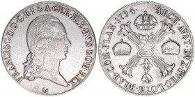 Kaiser Franz (II.) I. 1792-1835
Kronentaler, 1794 M. Mailand
29,35g
ANK 107
ss