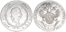 Kaiser Franz (II.) I.1792-1835
20 Kreuzer, 1830 A. Wien
6,68g
ANK 46
ss+