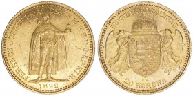 Franz Joseph I. 1848-1916
20 Korona, 1892 KB. Kremnitz
6,76g
ANK 39
vz