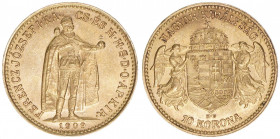 Franz Joseph I. 1848-1916
10 Korona, 1909 KB. Kremnitz
3,38g
ANK 38
vz