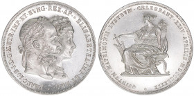 Franz Joseph I. 1848-1916
2 Gulden, 1879 A. zur Silberhochzeit
Wien
24,73g
ANK 46
stfr