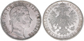Franz Joseph I. 1848-1916
1 Gulden, 1860 A. Wien
12,35g
ANK 28
stfr