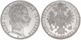 Franz Joseph I. 1848-1916
1 Gulden, 1860 A. Wien
12,32g
ANK 28
stfr