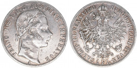 Franz Joseph I. 1848-1916
1 Gulden, 1861 A. Wien
12,24g
ANK 28
ss+