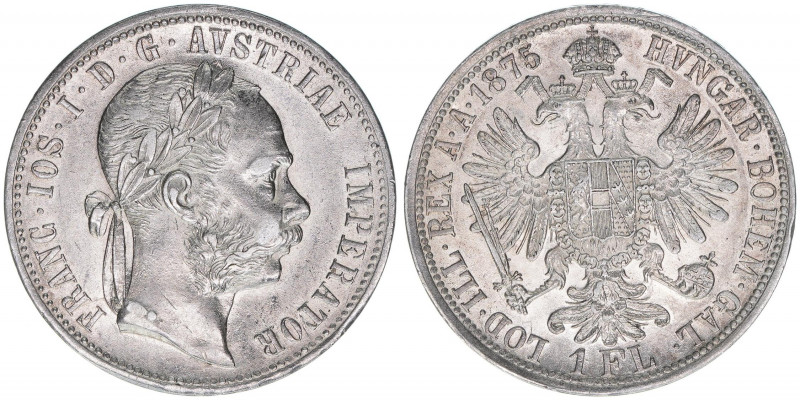 Franz Joseph I. 1848-1916
1 Gulden, 1875. Wien
12,36g
ANK 31
vz