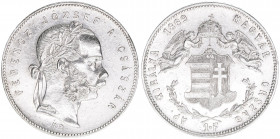 Franz Joseph I. 1848-1916
1 Forint, 1869 KB. Kremnitz
12,32g
ANK 92
stfr