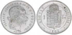 Franz Joseph I. 1848-1916
1 Forint, 1879 KB. Kremnitz
12,35g
ANK 93
stfr