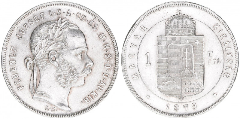 Franz Joseph I. 1848-1916
1 Forint, 1879 KB. Kremnitz
12,33g
ANK 93
stfr