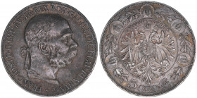 Franz Joseph I. 1848-1916
5 Kronen, 1900. Wien
24,00g
ANK 71
ss/vz