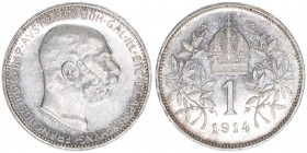 Franz Joseph I. 1848-1916
1 Krone, 1914. Wien
5,00g
ANK 69
stfr