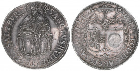 Wolf Dietrich von Raitenau 1587-1612
Erzbistum Salzburg. Taler, ohne Jahr. Salzburg
28,82g
Zöttl 974, Probszt 825
vz+