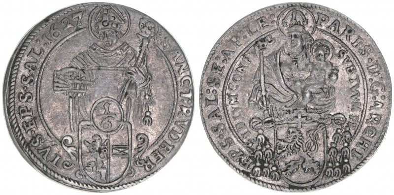 Paris Graf Lodron 1619-1653
Erzbistum Salzburg. 1/6 Taler, 1627. Salzburg
4,78g
...