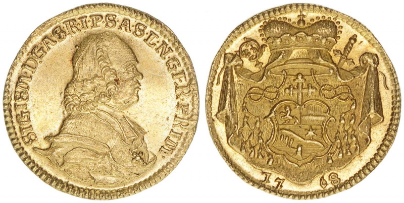 Sigismund III. Graf Schrattenbach 1753-1771
Erzbistum Salzburg. Dukat, 1768. Sal...