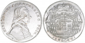 Hieronymus Graf Colloredo 1772-1803
Erzbistum Salzburg. 20 Kreuzer, 1801. Salzburg
6,69g
Zöttl 3294, Probszt 2499
ss+