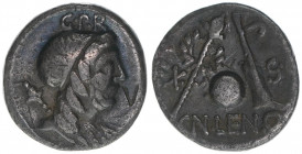 Cn.Lentulus 76-75 BC
Römisches Reich - Republik. Denar. Hispania
3,53g
Cra 393/1a, RRC 752
ss