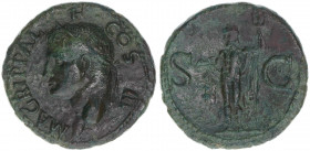 Agrippa 63 BC-12 AC
Römisches Reich - Kaiserzeit. As unter Caligula. Av. M AGRIPPA L F COS III Rv. SC Neptun
Rom
10,38g
RIC 58
ss+