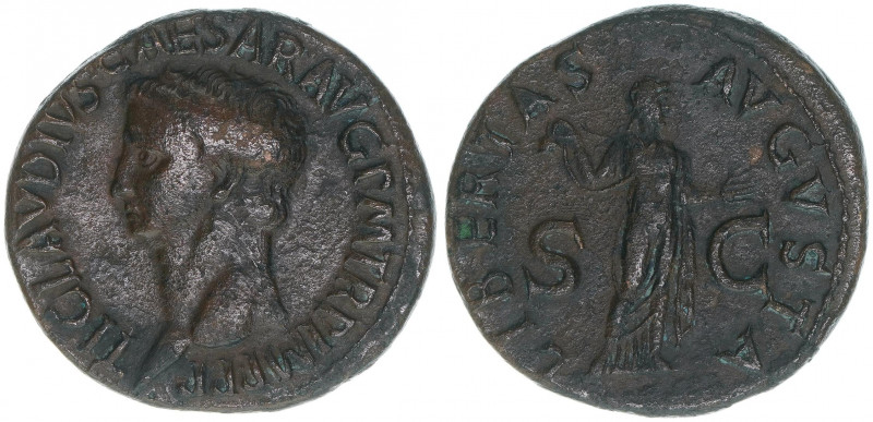 Claudius 41-54
Römisches Reich - Kaiserzeit. As. LIBERTAS AVGVSTA - SC
Rom
9,84g...