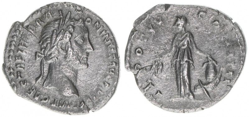 Antoninus Pius 138-161
Römisches Reich - Kaiserzeit. Denar. TR POT XV COS IIII
R...