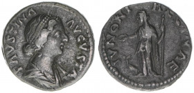 Faustina Minor +176 Gattin des Marcus Aurelius
Römisches Reich - Kaiserzeit. Denar. IVNONI REGINAE
Rom
3,17g
Kampmann 38.46
ss
