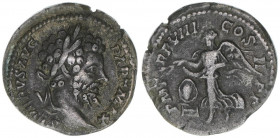 Septimius Severus 193-211
Römisches Reich - Kaiserzeit. Denar. P M TR P VIII COS II P P
Rom
3,24g
RIC 150
ss+