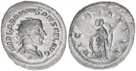 Gordianus III. Pius 238-244
Römisches Reich - Kaiserzeit. Antoninian. VICTOR AETER
Rom
4,55g
RIC 155
ss/vz