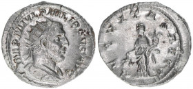 Philippus I. Arabs 244-249
Römisches Reich - Kaiserzeit. Antoninian. AEQVITAS AVGG
Rom
3,68g
Kampmann 74.2
stfr