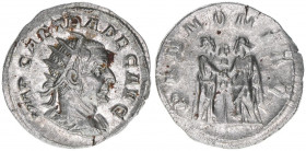 Traianus Decius 249-251
Römisches Reich - Kaiserzeit. Antoninian. PANNONIAE
Rom
3,30g
Kampmann 79.8
vz/stfr