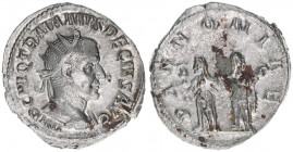 Traianus Decius 249-251
Römisches Reich - Kaiserzeit. Antoninian. PANNONIAE
Rom
3,51g
Kampmann 79.8
vz/stfr