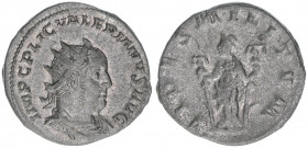 Valerianus I. 253-260
Römisches Reich - Kaiserzeit. Antoninian. FIDES MILITVM
Rom
3,17g
Kampmann 88.19
ss+
