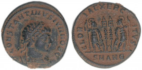 Constantinus II. 337-340
Römisches Reich - Kaiserzeit. Follis. GLORIA EXERCITVS
2,55g
Kampmann 145.84
s/ss