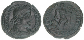 Valentinianus I. 364-375
Römisches Reich - Kaiserzeit. Bronzemünze AE 3. GLORIA ROMANORVM
2,09g
Kampmann 155.40
vz
