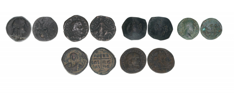 Lot mit 6 Münzen
Römisches Reich - Kaiserzeit - Lots. Bronze. 4 römische und 2 b...