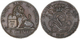 5 Centimes, 1849
Belgien. 9,96g. Khant/Schön 3
ss