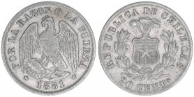 20 Centavos, 1881
Chile. 4,83g. Kahnt/Schön 85
ss