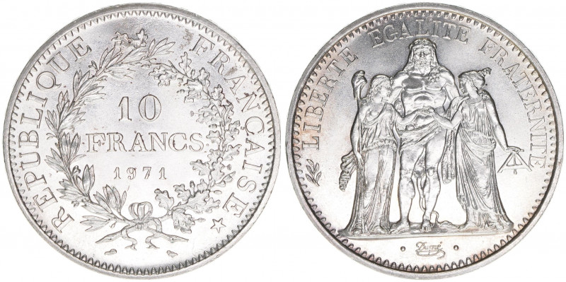 10 Francs, 1971
Frankreich. Silber. 24,96g
Schön 236
stfr-