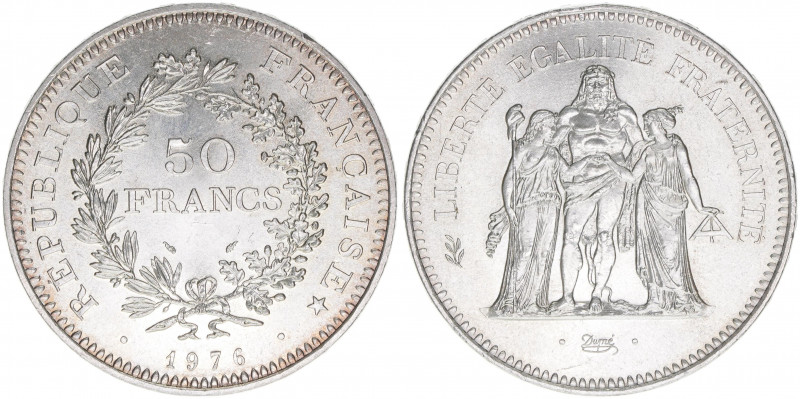 Republik
Frankreich. 50 Francs, 1976. Silber
30,00g
Schön 237
AG900
stfr-