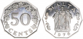 Republik seit 1974
Malta. 50 Cents, 1976. Kupfer Nickel
13,62g
Schön 12
PP