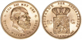 Wilhelm III. 1849-1890
Niederlande. 10 Gulden, 1889. Gold
6,70g
KM 106
vz/stfr