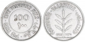100 Mils, 1935
Palästina. Silber. 11,52g
Schön 7
vz-