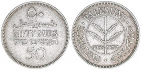 50 Mils, 1935
Palästina. Silber. 5,80g
Schön 6
vz-