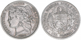 1 Peseta, 1880
Peru. 4,71g. Khant/Schön 71
ss/vz