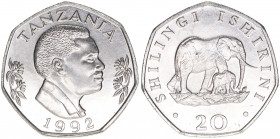 20 Shillingi, 1992
Tansania. Nickel. 13,10g
Schön 27
stfr